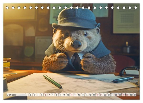Produktbild: Otter bei der Arbeit (Tischkalender 2026 DIN A5 quer), CALVENDO Monatskalender