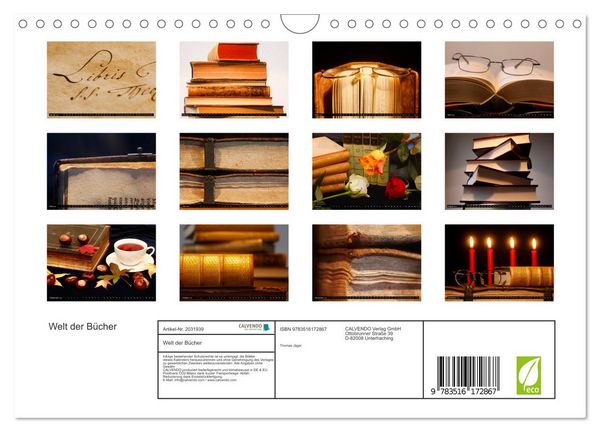 Produktbild: Welt der B&uuml;cher (Wandkalender 2026 DIN A4 quer), CALVENDO Monatskalender