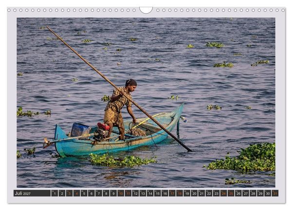 Produktbild: Kerala Backwaters - mit dem Hausboot durch die tropische Wasserwelt (Wandkalender 2027 DIN A3 quer), CALVENDO Monatskalender