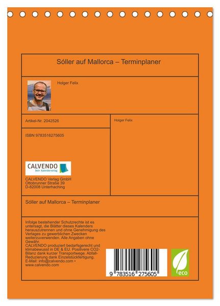 Produktbild: S&oacute;ller auf Mallorca &ndash; Terminplaner (Tischkalender 2026 DIN A5 hoch), CALVENDO Monatskalender