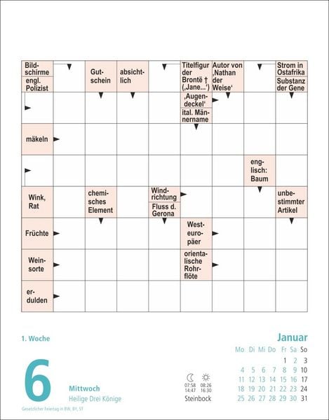Produktbild: Stefan Heine Kreuzwortr&auml;tsel Tagesabrei&szlig;kalender 2027
