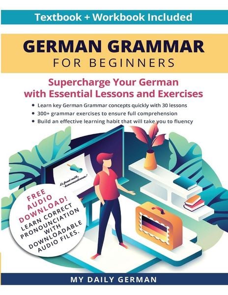 Produktbild: German Grammar for Beginners Textbook + Workbook Included