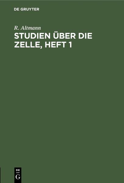 Produktbild: Studien &uuml;ber die Zelle, Heft 1