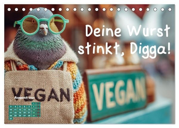 Produktbild: Freche Tauben - Lustiger Spr&uuml;chekalender mit Berliner Schnautze (Tischkalender 2026 DIN A5 quer), CALVENDO Monatskalender