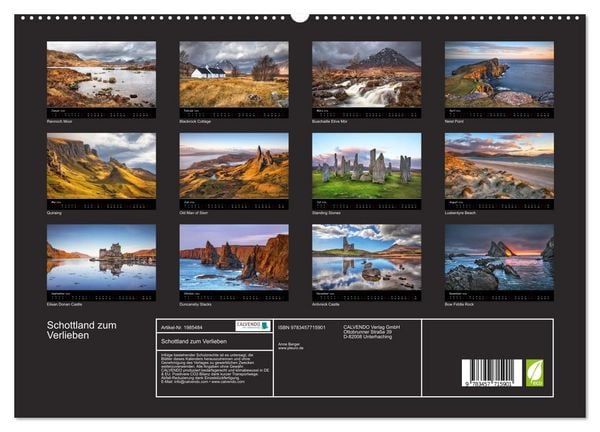 Produktbild: Schottland zum Verlieben (hochwertiger Premium Wandkalender 2026 DIN A2 quer), Kunstdruck in Hochglanz