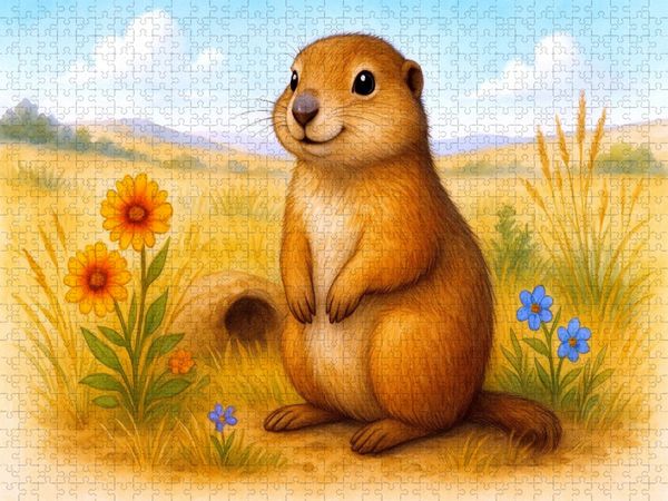 Produktbild: CALVENDO Puzzle Pr&auml;riehund | 1000 Teile Lege-Gr&ouml;&szlig;e 64x48cm Foto-Puzzle f&uuml;r gl&uuml;ckliche Stunden