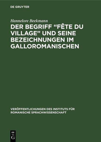 Produktbild: Der Begriff "F&ecirc;te du village" und seine Bezeichnungen im Galloromanischen