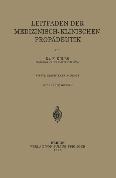 Produktbild: Leitfaden Der Medizinisch-Klinischen Prop&auml;deutik