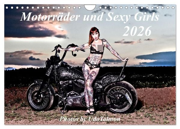 Motorräder und Sexy Girls (Wandkalender 2026 DIN A4 quer), CALVENDO Monatskalender