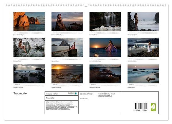 Produktbild: Traumorte (hochwertiger Premium Wandkalender 2026 DIN A2 quer), Kunstdruck in Hochglanz