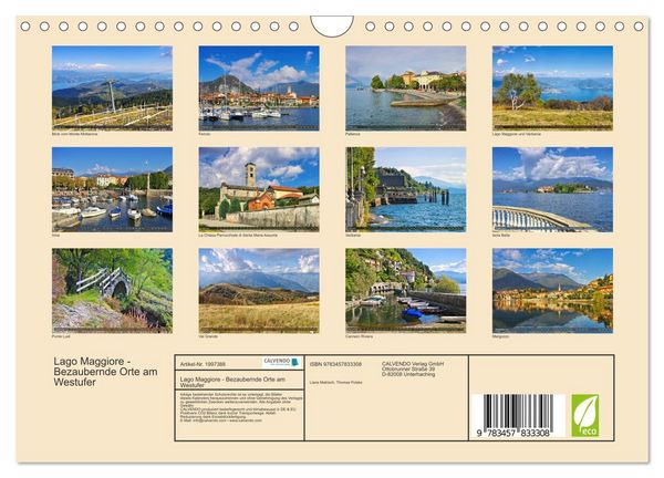 Produktbild: Lago Maggiore - Bezaubernde Orte am Westufer (Wandkalender 2026 DIN A4 quer), CALVENDO Monatskalender