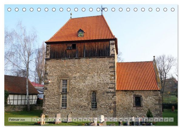 Produktbild: Wunderbares Th&uuml;ringen - besondere Dorfkirchen (Tischkalender 2026 DIN A5 quer), CALVENDO Monatskalender