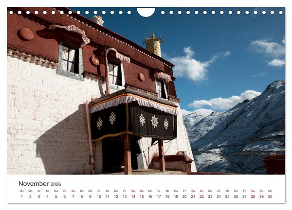 Produktbild: Tibet - Kloster und Landschaft (Wandkalender 2026 DIN A4 quer), CALVENDO Monatskalender