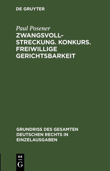 Produktbild: Zwangsvollstreckung. Konkurs. Freiwillige Gerichtsbarkeit