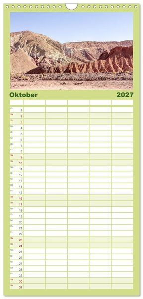 Produktbild: Familienplaner 2027 - Chile - Facetten landschaftlicher Vielfalt mit 5 Spalten (Wandkalender, 21 x 45 cm) CALVENDO
