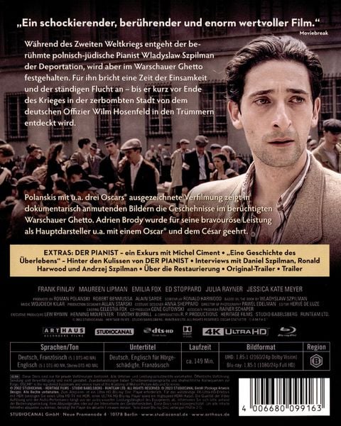 Produktbild: Der Pianist - 20th Anniversary Edition (4K Ultra HD) (+ Blu-ray)