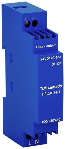 Produktbild: TDK-Lambda DRL10-24-1 Hutschienen-Netzteil (DIN-Rail) 24V 0.42A 10W Inhalt 1St.