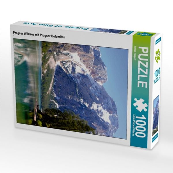 CALVENDO Puzzle Pragser Wildsee mit Pragser Dolomiten | 1000 Teile Lege-Größe 64x48cm Foto-Puzzle für glückliche Stunden