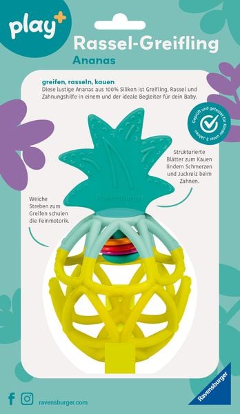 Ravensburger 4869 - play+ Rassel-Greifling: Ananas