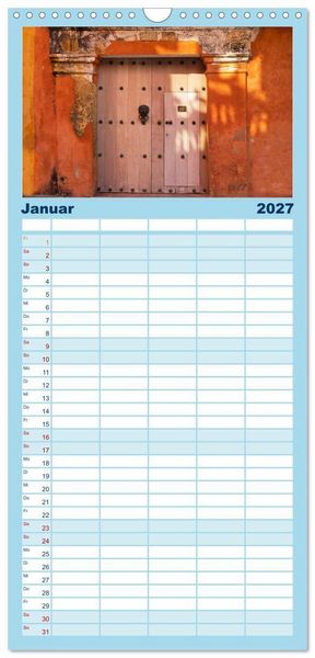 Produktbild: Familienplaner 2027 - Kolumbien Impressionen mit 5 Spalten (Wandkalender, 21 x 45 cm) CALVENDO