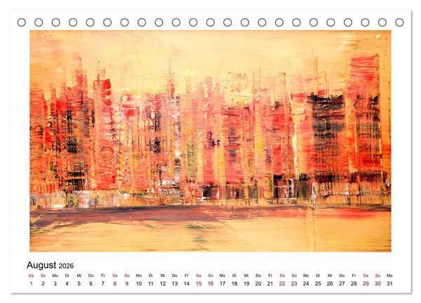 Produktbild: New Yorker Stadtansichten in abstrakter Malerei (Tischkalender 2026 DIN A5 quer), CALVENDO Monatskalender