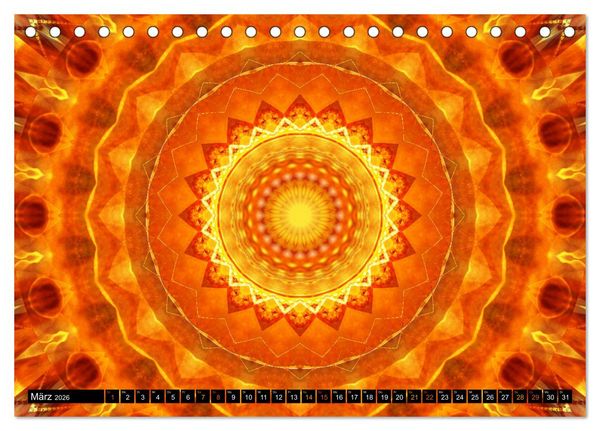 Produktbild: Energie - Mandalas in orange (Tischkalender 2026 DIN A5 quer), CALVENDO Monatskalender