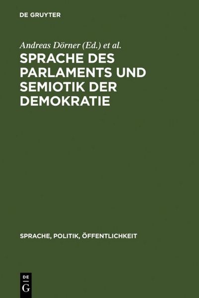Produktbild: Sprache des Parlaments und Semiotik der Demokratie