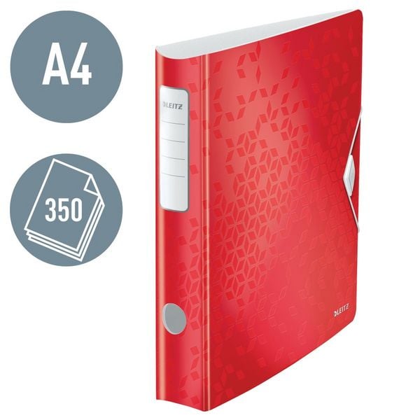 Produktbild: Leitz Ordner DIN A4 R&uuml;ckenbreite: 65mm Rot 2 B&uuml;gel 11070026