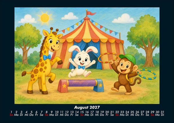 Produktbild: Nala, Bouncy & Milo in der Zirkuswelt 2027 Fotokalender DIN A4