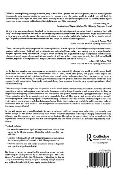 Produktbild: The Mental Health Professional and the New Technologies