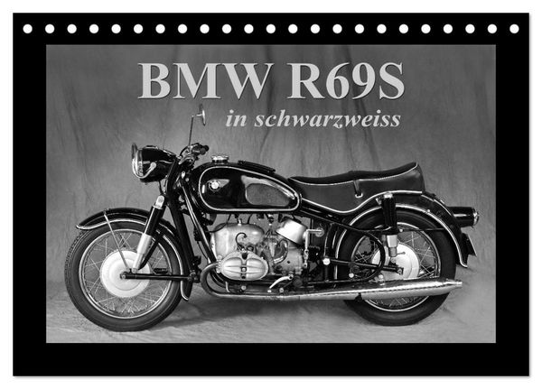 Produktbild: BMW R69S in schwarzweiss (Tischkalender 2025 DIN A5 quer), CALVENDO Monatskalender