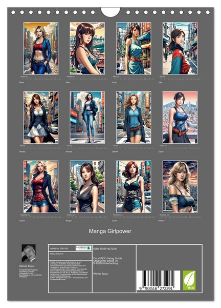 Produktbild: Manga Girlpower (Wandkalender 2026 DIN A4 hoch), CALVENDO Monatskalender