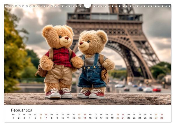 Produktbild: Teddyb&auml;ren - im Doppelpack durchs Jahr (Wandkalender 2027 DIN A3 quer), CALVENDO Monatskalender