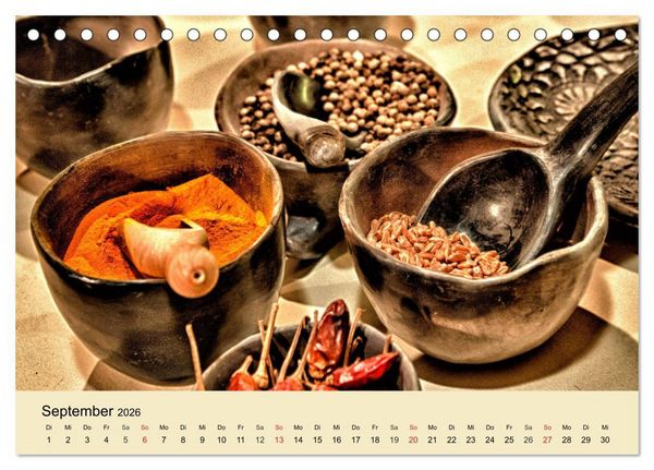 Produktbild: Aromatische Gew&uuml;rze. Die himmlischen Kostbarkeiten aus aller Welt (Tischkalender 2026 DIN A5 quer), CALVENDO Monatskalender