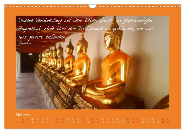 Produktbild: Buddha & Zitate (Wandkalender 2026 DIN A3 quer), CALVENDO Monatskalender