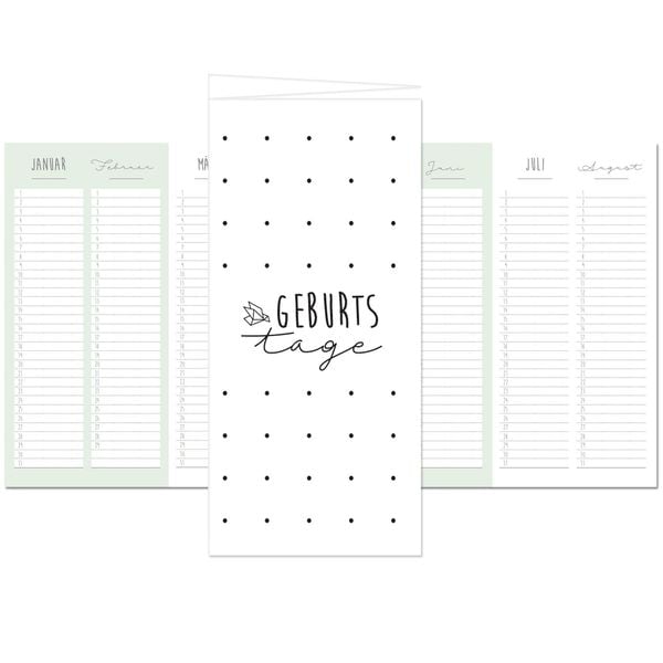 Produktbild: Geburtstagskalender mit Geburtstagskarte, feines Design!