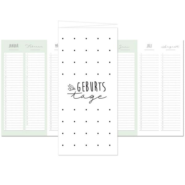 Produktbild: Geburtstagskalender mit Geburtstagskarte, feines Design!