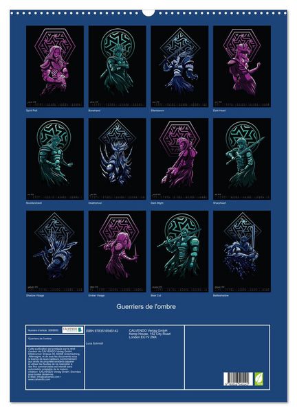 Produktbild: Guerriers de l'ombre (Calendrier mural 2026 DIN A2 horizontal), CALVENDO calendrier mensuel