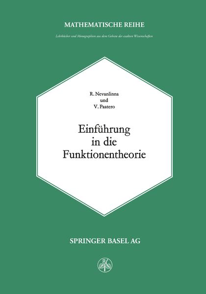 Produktbild: Einf&uuml;hrung in die Funktionentheorie