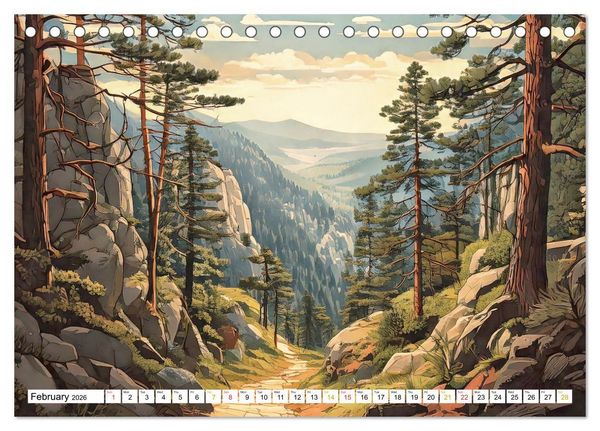 Produktbild: Peaceful Realms of Illustrated Landscapes (Desk Calendar 2026 DIN A5 landscape), CALVENDO 12 Month DeskCalendar