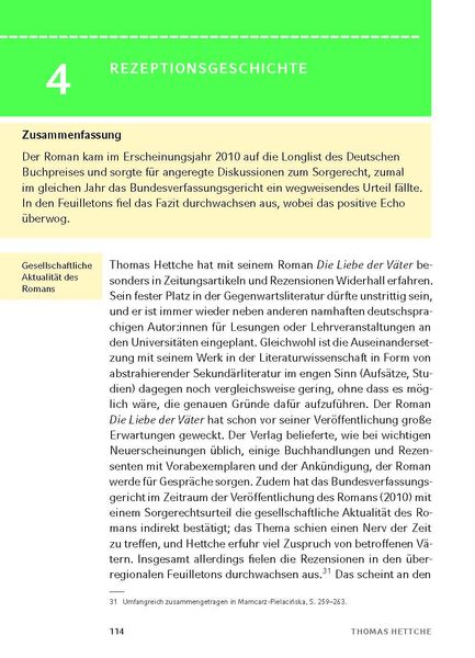 Produktbild: Die Liebe der Väter von Thomas Hettche - Textanalyse und Interpretation