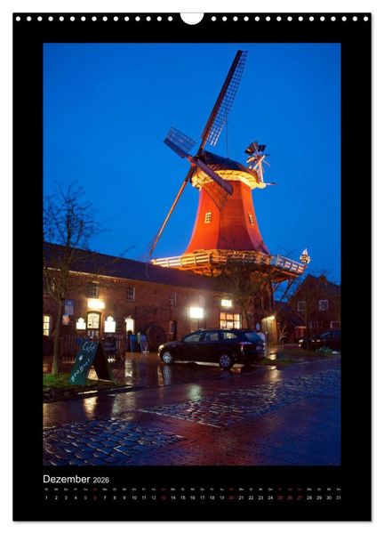 Produktbild: Windm&uuml;hlen in Deutschland (Wandkalender 2026 DIN A3 hoch), CALVENDO Monatskalender