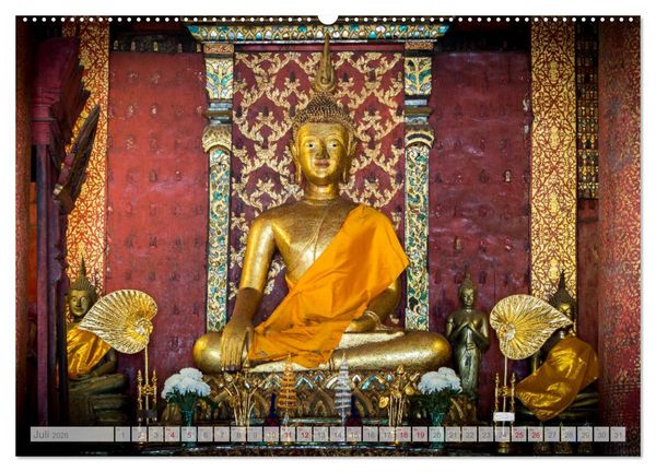 Produktbild: BUDDHA - Buddhistische Tempel in Nordthailand (hochwertiger Premium Wandkalender 2026 DIN A2 quer), Kunstdruck in Hochglanz