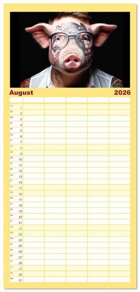 Produktbild: Familienplaner 2026 - Endlich erfolgreich geschieden mit 5 Spalten (Wandkalender, 21 x 45 cm) CALVENDO