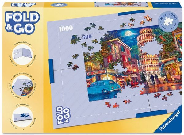 Ravensburger - Zubehör für Kinder- und Erwachsenenpuzzles 17971 - Faltbare Puzzleschale aus Pappe - Befestigungsklammern - Für Puzzles bis 1000 Teile