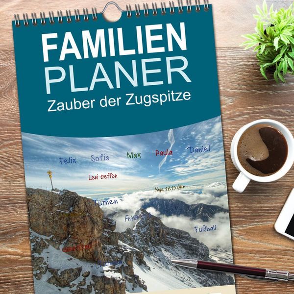 Produktbild: Familienplaner 2026 - Zauber der Zugspitze mit 5 Spalten (Wandkalender, 21 x 45 cm) CALVENDO