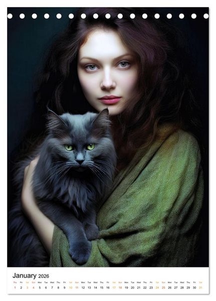 Produktbild: Purrrfect Companions (Desk Calendar 2026 DIN A5 portrait), CALVENDO 12 Month DeskCalendar