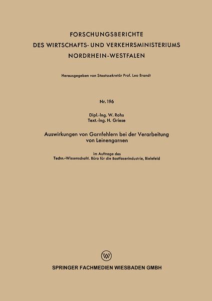 Produktbild: Auswirkungen von Garnfehlern bei der Verarbeitung von Leinengarnen