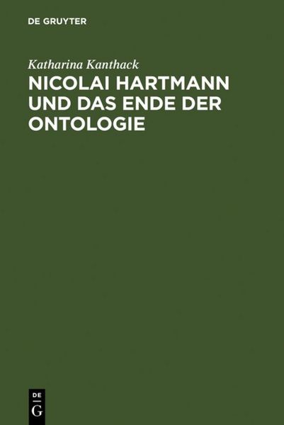 Produktbild: Nicolai Hartmann und das Ende der Ontologie