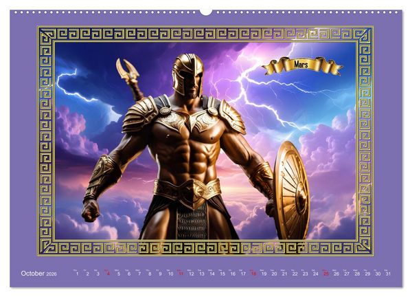Produktbild: Roman Gods - under the spell of mythology (High Quality Premium Wall Calendar 2026 DIN A2 landscape),CALVENDO 12 Month Wall Calendar